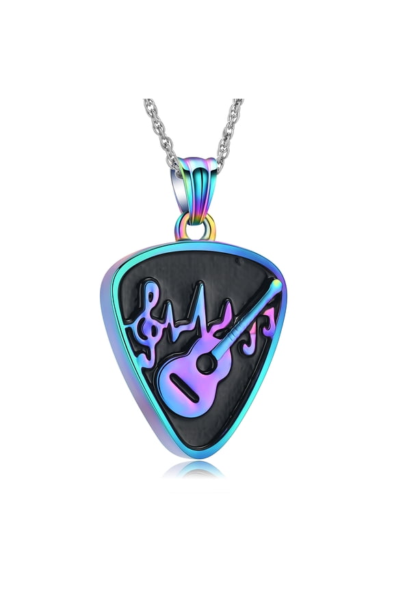 Personalized Music Guitar Urn Necklace for Ashes Music Guitar Urn Pendant Guitarist Cremation Keepsake Jewelry for Women Men Urn Jewelry Gifts for Music Lover for Women / Men