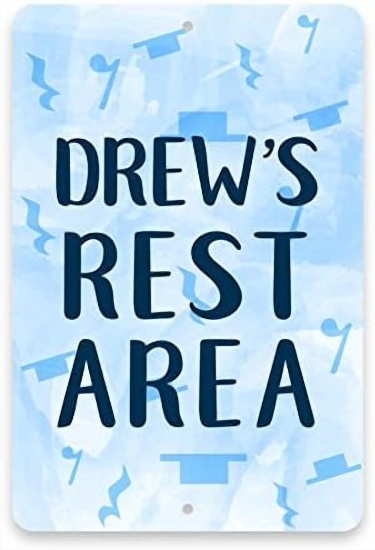 Personalized Music Note Rest Area - Blue Metal Room Sign (8x12 Inches ...