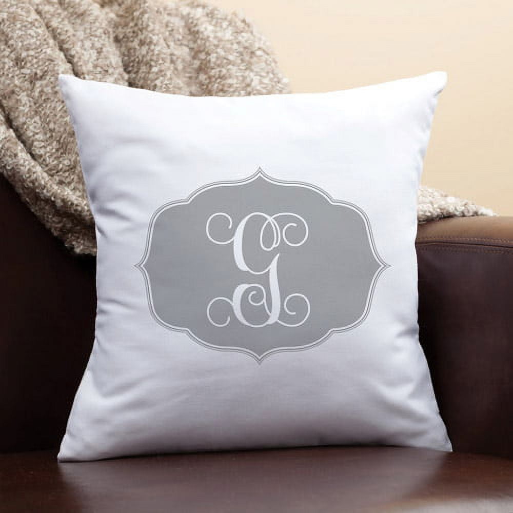 Personalized My Gray Initial Pillow