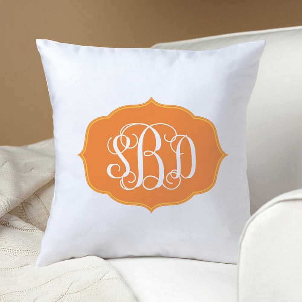 Personalized My Orange Monogram Pillow