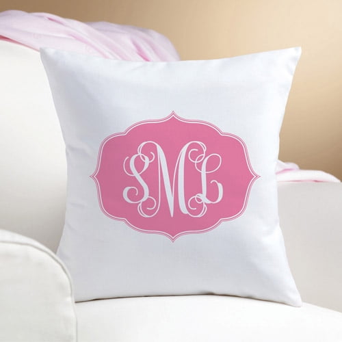 Personalized My Pink Monogram Pillow