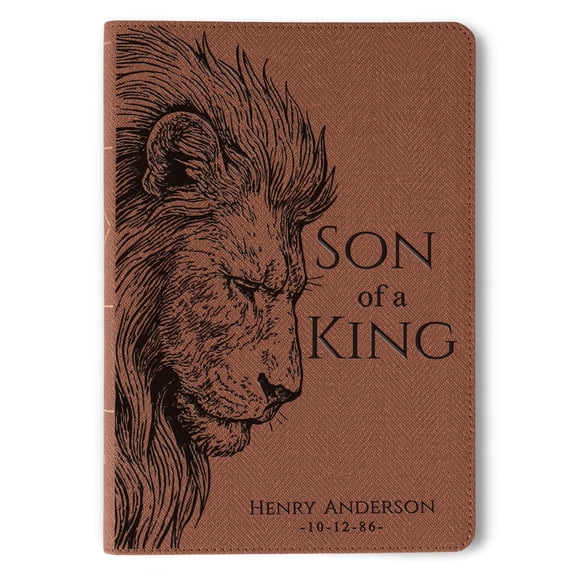 Personalized NASB 1995 Thinline Bible, Custom Name Engraved, Son of a King Lion Design, Christian Baptism Gift, Bible Gift for Him