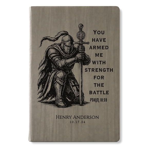 Personalized NASB 2020 Giant Print Bible, Custom Engraved Warrior Knight Design, Christian Gift for men, Baptism or Confirmation