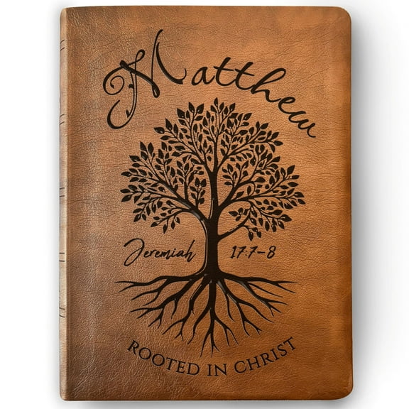Personalized NASB Giant Print Bible, Custom Engraved Name, Rooted in Christ Tree Design, Christian Gift, Bible Gifts for Her, Gifts for Him