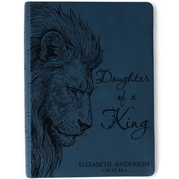 Personalized NASB Wide-Margin Bible, Custom Bible Engraved Name, Daughter of a King Lion Design, Christian Gift, Baptism Gift, Gift for Her
