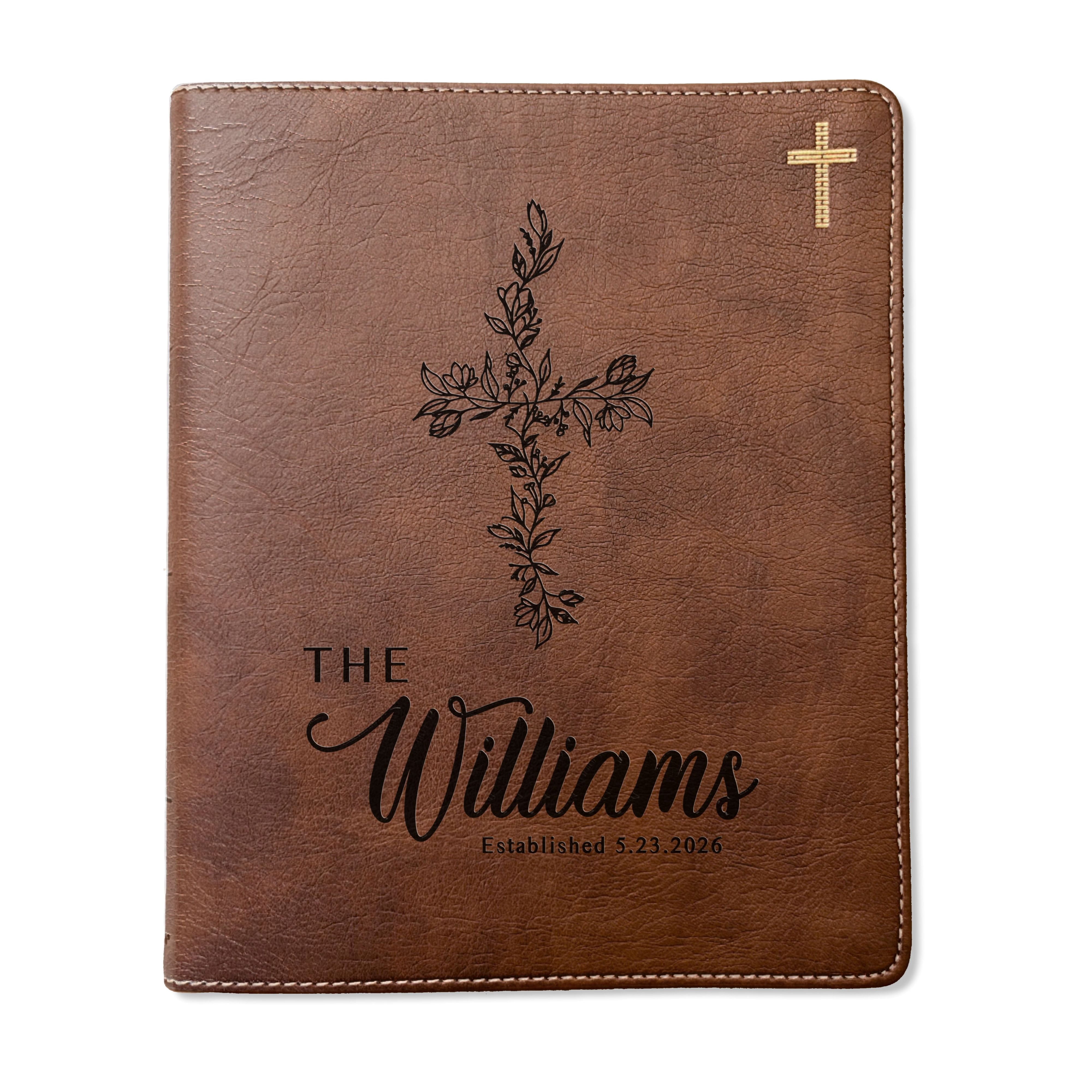 Personalized NIV Journaling Family Bible Set, Wide Margin Red Letter Edition, Custom Engraved Name, Includes Tabs & Highlighters, Wedding Keepsake