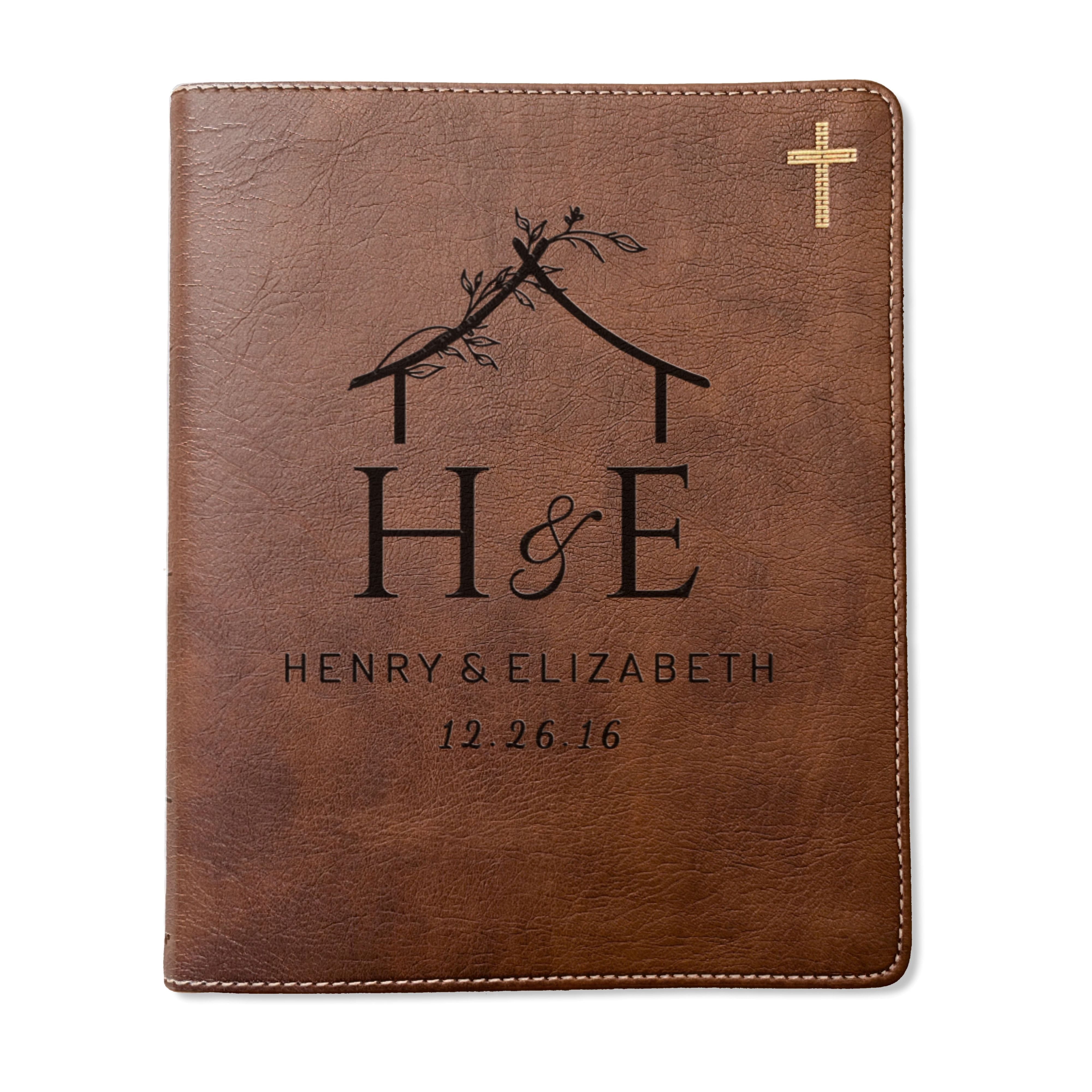 Personalized NIV Journaling Family Bible, Wide Margin Red Letter Edition, Custom Name Engraved, Includes Tabs & Highlighters, Wedding Gift