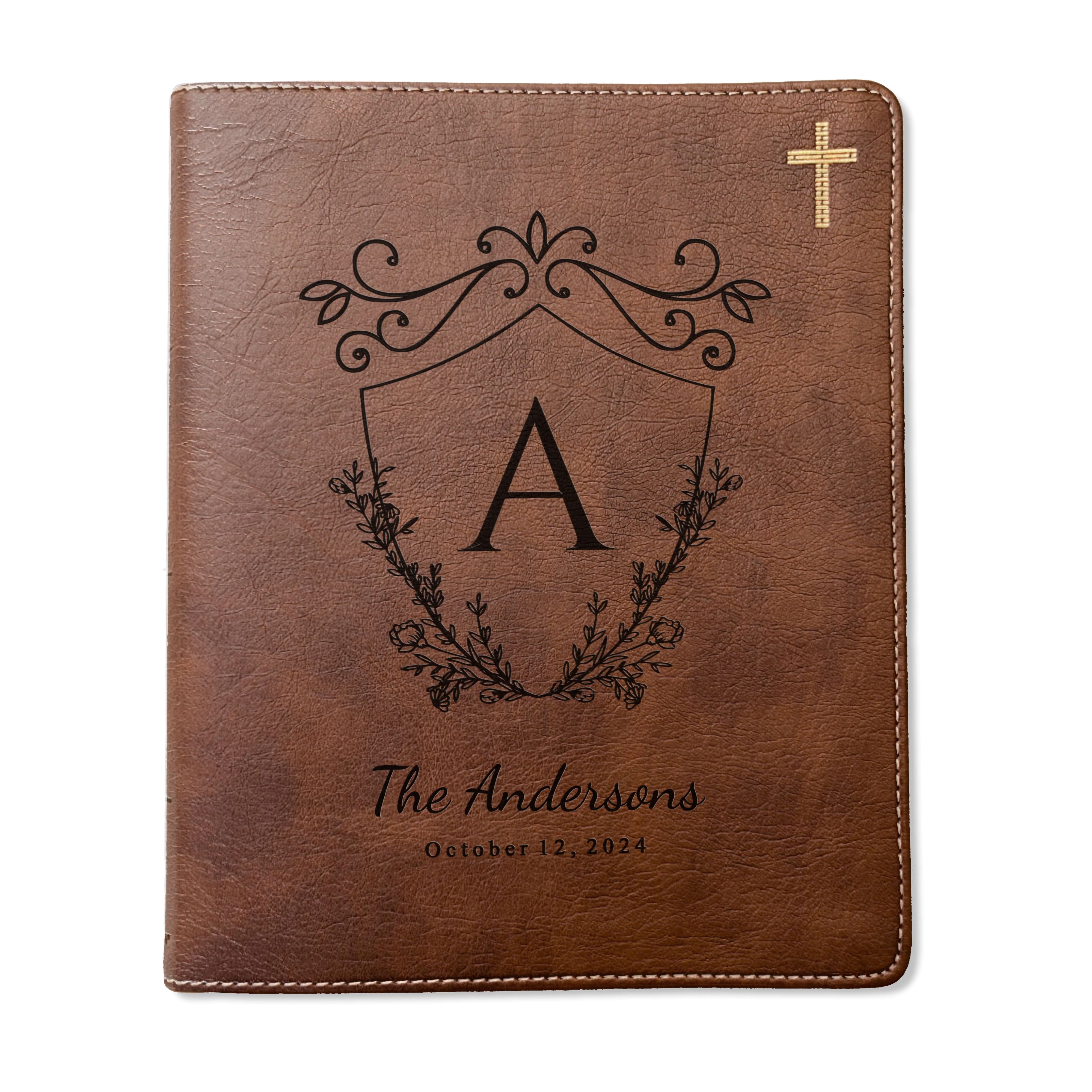 Personalized NIV Red Letter Family Bible, Wide Margin Journaling Edition with Tabs & Highlighters, Christian Gift for Couples or Families