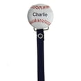 thumbnail image 1 of Personalized Name Baseball Pacifier Clip with Navy Ribbon, 1 of 2
