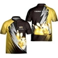 thumbnail image 1 of Personalized Name Bowling Jersey 3D, Custom Bowling Shirts for Team, Bowling Shirt Unisex for Men & Women (Yellow, 4XL), 1 of 7
