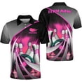 thumbnail image 1 of Personalized Name Bowling Polo Shirts 3D for Men and Women, Bowling Shirt, Bowling Shirts for Men Team Bowling Shirt (Pink, M), 1 of 10