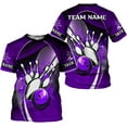 thumbnail image 1 of Personalized Name Bowling Shirts for Men and Women 3D, Bowling Shirts for Team Bowling, Bowling Shirts Gift 4 (Purple, 2XL), 1 of 10