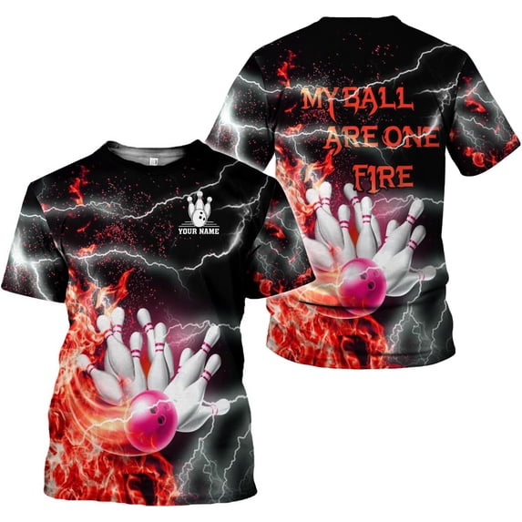 Personalized Name Bowling Shirts for Men and Women 3D, Bowling Shirts for Team Bowling, Bowling Shirts Gift (Red, M)