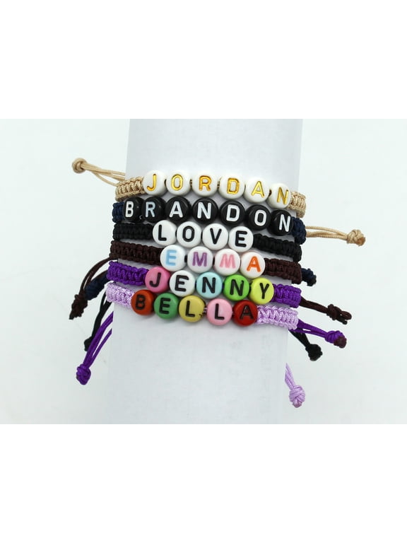 Personalized Name Bracelet for Women Men Teen Girls Best Friend Birthday Graduation Gifts Adjustable Woven Bracelets Sister Daughter Mother's Day Mom Female Friendship Jewelry Unisex