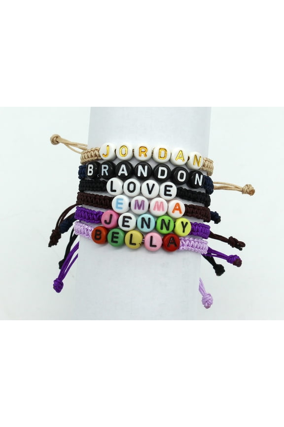 Personalized Name Bracelet for Women Men Teen Girls Best Friend Birthday Graduation Gifts Adjustable Woven Bracelets Sister Daughter Mother's Day Mom Female Friendship Jewelry Unisex