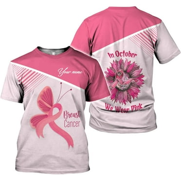Personalized Name Breast Cancer Shirt - Survivor Shirts, Pink Cancer Tee S-5XL (T-shirt, S)