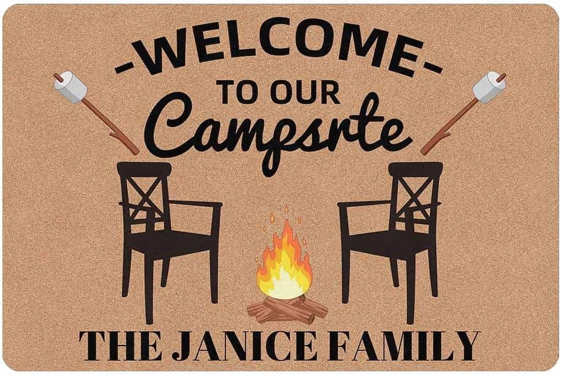 Personalized Name Camping Doormats with HeavyDuty RV Rugs for Insdie