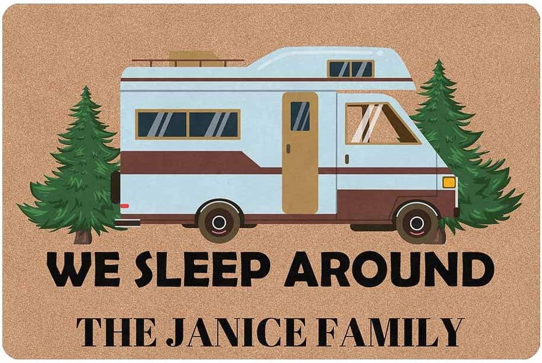 Personalized Name Camping Doormats with HeavyDuty RV Rugs for Insdie