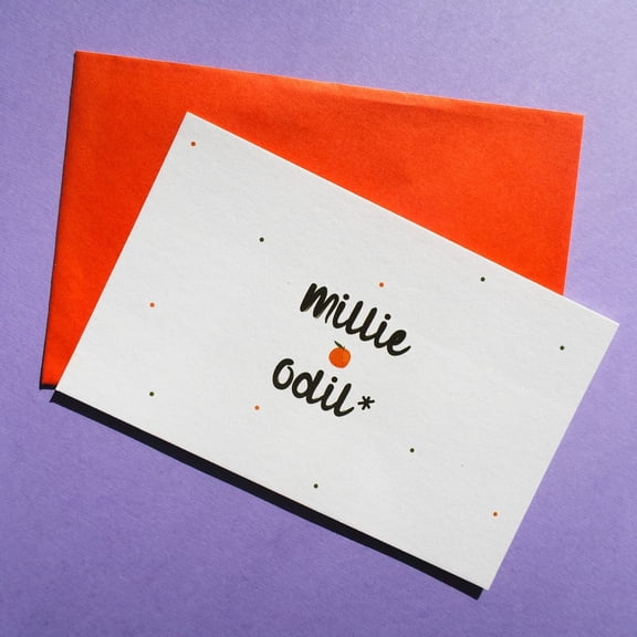 Personalized Name Card  "millie odil*" Design  Fun and Charming Greeting Card with Bright Envelope  Ideal for Celebrations, Special Occasions, and Everyday Use