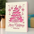 thumbnail image 1 of Personalized Name Christmas Card Merry Christmas Papercut Greeting Card with Envelope Novelty Gift for Family Friends, 1 of 6