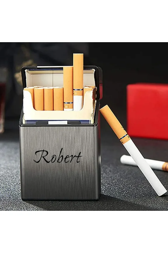 Personalized Name Cigarette Box - Metal Waterproof Case for Cigarette Preservation Men's Custom Box for Friend's Birthday Gifts