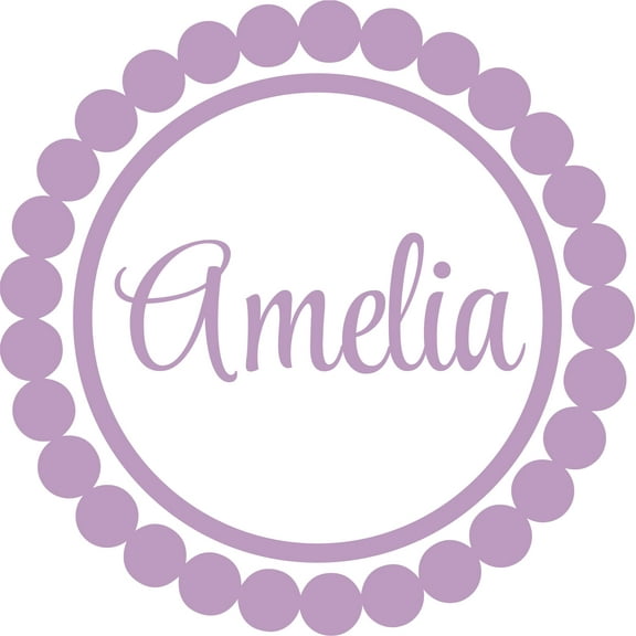 Personalized Name Circle Ring Pattern Customized Wall Decal - Custom Vinyl Wall Art - Personalized Name - Baby Girls Boys Kids Bedroom Wall Decal Room Decor Wall Stickers Decoration Size (20x20 inch)