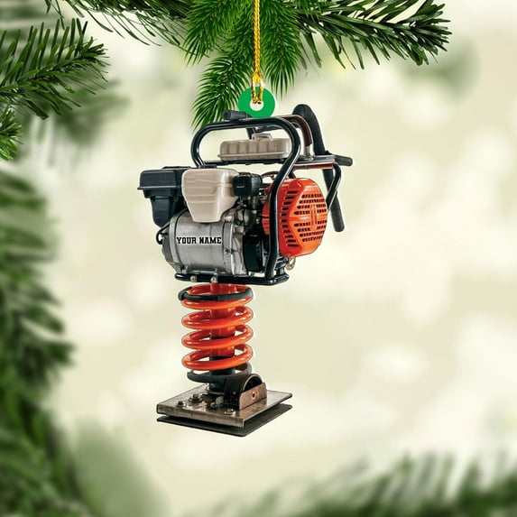 Personalized Name Construction Worker Christmas Ornament, Mechanic Tools Ornaments, Construction Tool Box Ornament, Worker Acrylic, Gifts for Christmas 2025 (Acrylic, Style 14) - 3474 (Orange)