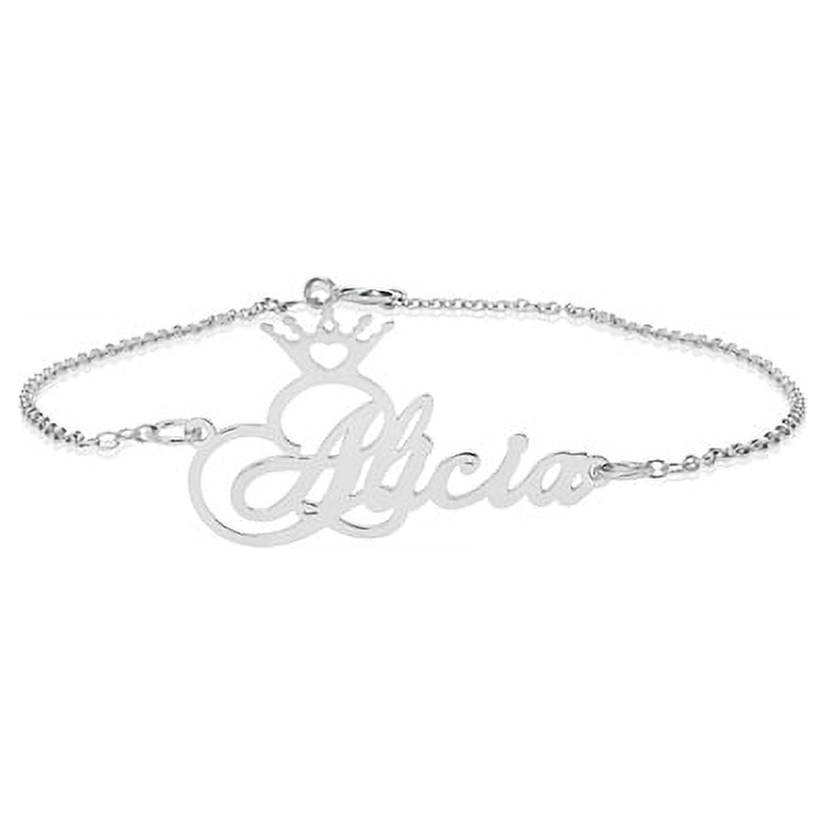 Personalized Name Crown Ankle Bracelet
