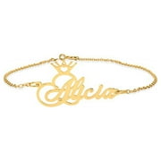 Personalized Name Crown Ankle Bracelet
