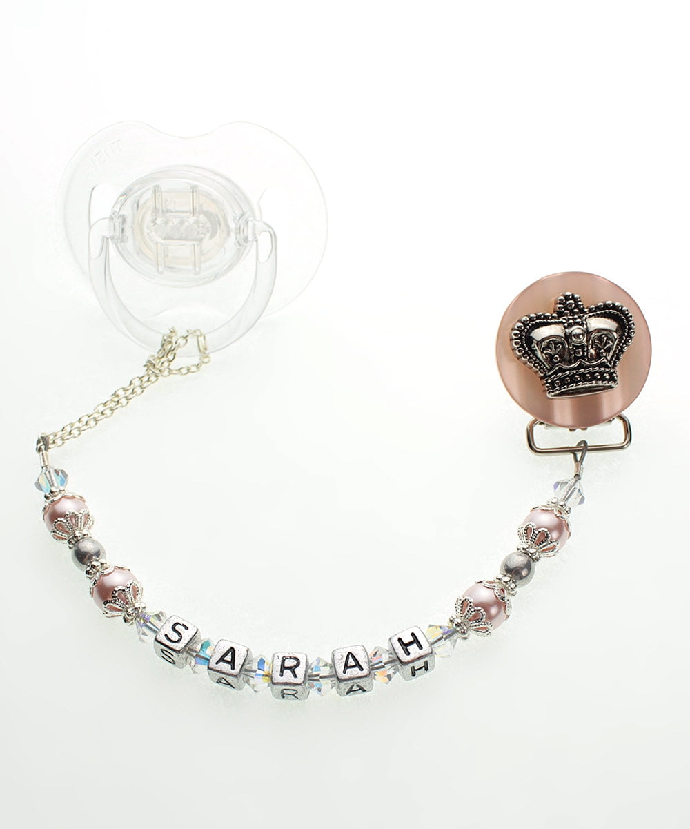 Personalized Name Crown Pacifier Clip