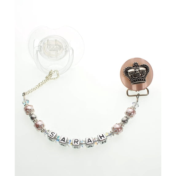 Personalized Name Crown Pacifier Clip
