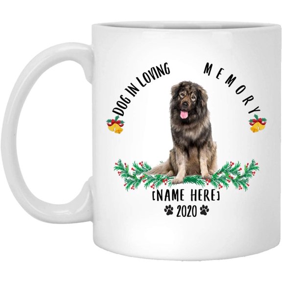 Personalized Name Custom Year Leonberger Sitting In Loving Memory 2025 Christmas Gifts New Years 2026 Decorations Coffee Mug Ceramic White 11 oz