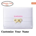 thumbnail image 1 of Personalized Name Customized Initials Wallet Fashion Wallets Girls Cute Coquette Bow Small Wallet Aesthetic Card Holder ID Window Purse for Women,Purple, 1 of 7