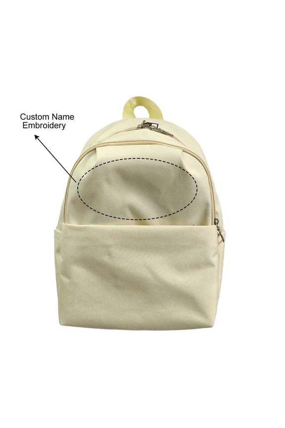 Personalized Name Embroidered Solid Color Backpack Lightweight Multi Compartment Waterproof Teen Back To School Bookbag