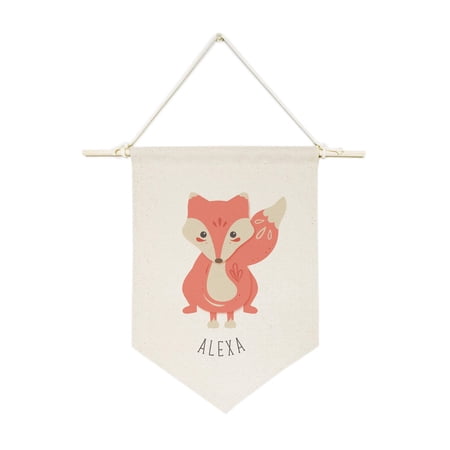 Personalized Name Fox Hanging Wall Banner