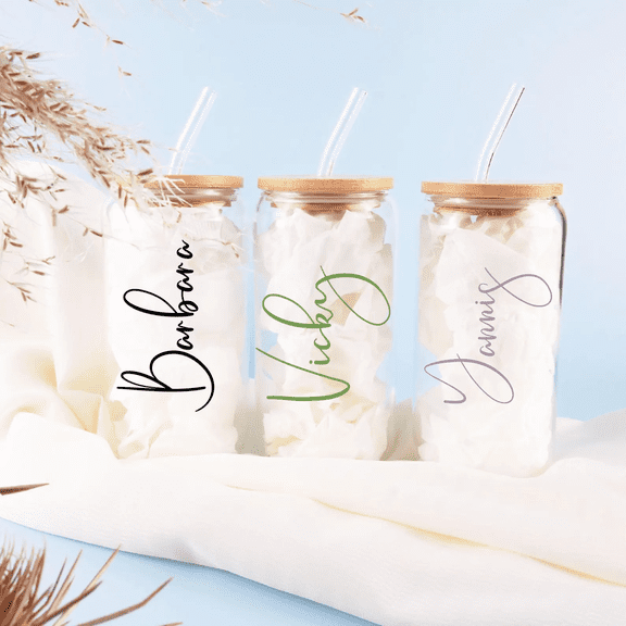 Personalized Name Glass Tumbler Gift Glass for Bridesmaid-Bridesmaid Proposal Gift -Wedding Gift-Bridesmaid Gift, Bridesmaid Proposal
