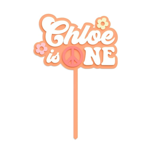Personalized Name Groovy One Acrylic Cake Topper