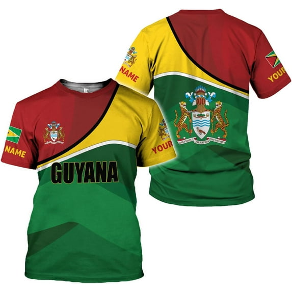 Personalized Name Guyana Shirts for Men and Women,Guyana Flag Funny Patriotic T-Shirt, Guyanese Pride Flag Shirt (T-shirt, M)
