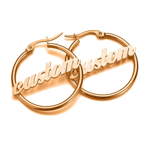 Personalized Name Hoop Earrings Custom Unique Name Earrings
