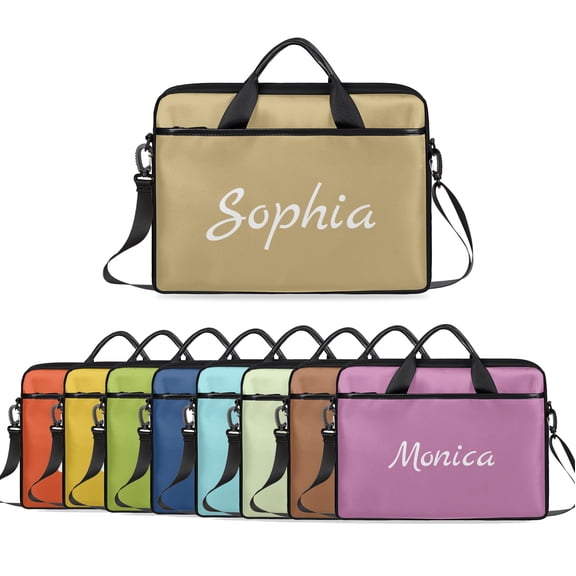 Personalized Name Laptop Bag 15 inch, Computer Messenger Bag with Detachable Strap for 13-15 Inch Laptop, Polyester Water-Resistant Briefcase