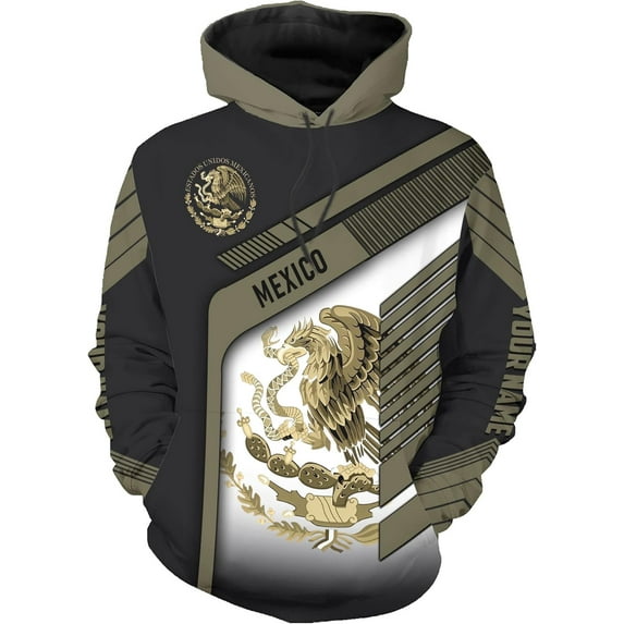 Personalized Name Mexican Shirts for Men, Customized Mexico Shirts for Men, Mexico Shirts for women Mexico Shirt Eagle Multicolor (Hoodie, L)