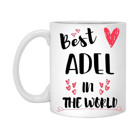 Personalized Name Mug, Custom Name Mug Adel in the World Customizable Name Mug, Name Mug, Personalized Name 11oz White Mug 151478