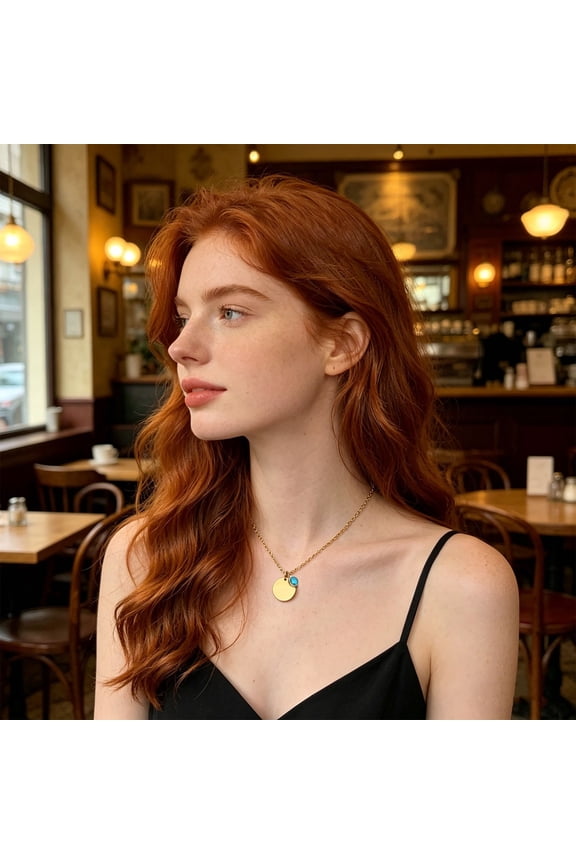 Personalized Name Necklace with Birthstone, Tarnish-Free Custom Engraved Gold Pendant for Women, Birthday Gift for Mom Grandma,For Anniversary Keepsake(Gold)
