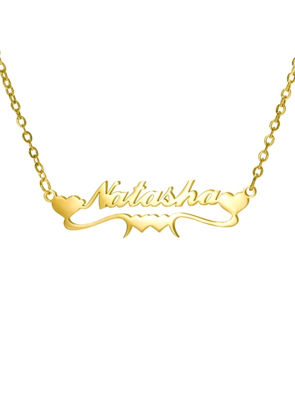 Personalized Name Necklace,Custom Name Necklace Stainless Steel Jewelry Custom Heart Necklace Women Customized Gift for Her
