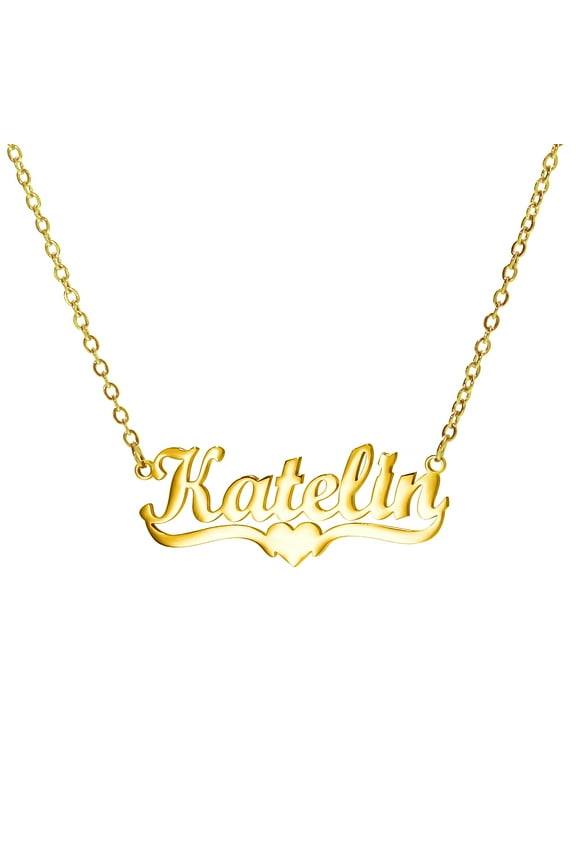 Personalized Name Necklace,Custom Name Necklace Stainless Steel Jewelry Custom Heart Necklace Women Customized Gift for Her