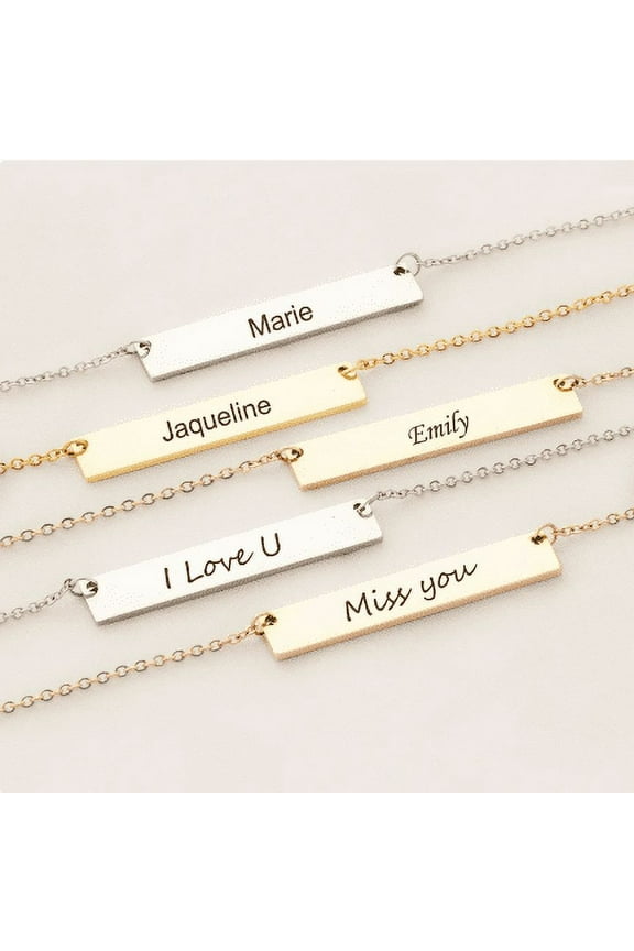 Personalized Name Necklace Engraved Jewelry Christmas Gift for Her