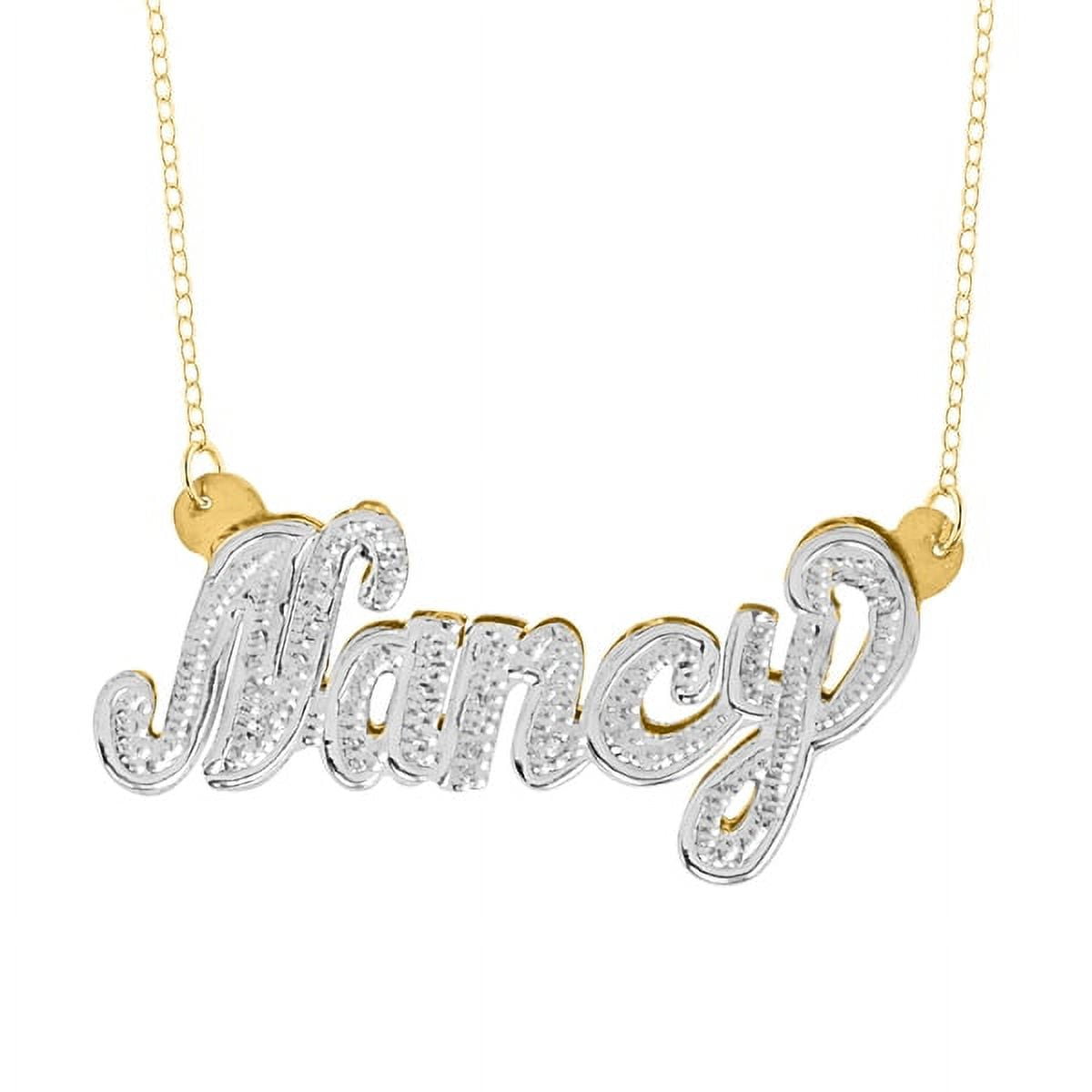 Personalized Name Necklace With Beading and Rhodium on All Letters