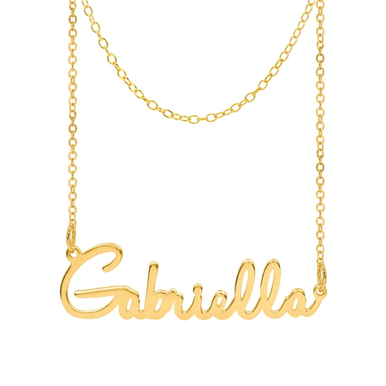 Double chain cheap name necklace