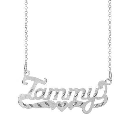 Personalized Name Necklace With Heart and Tail