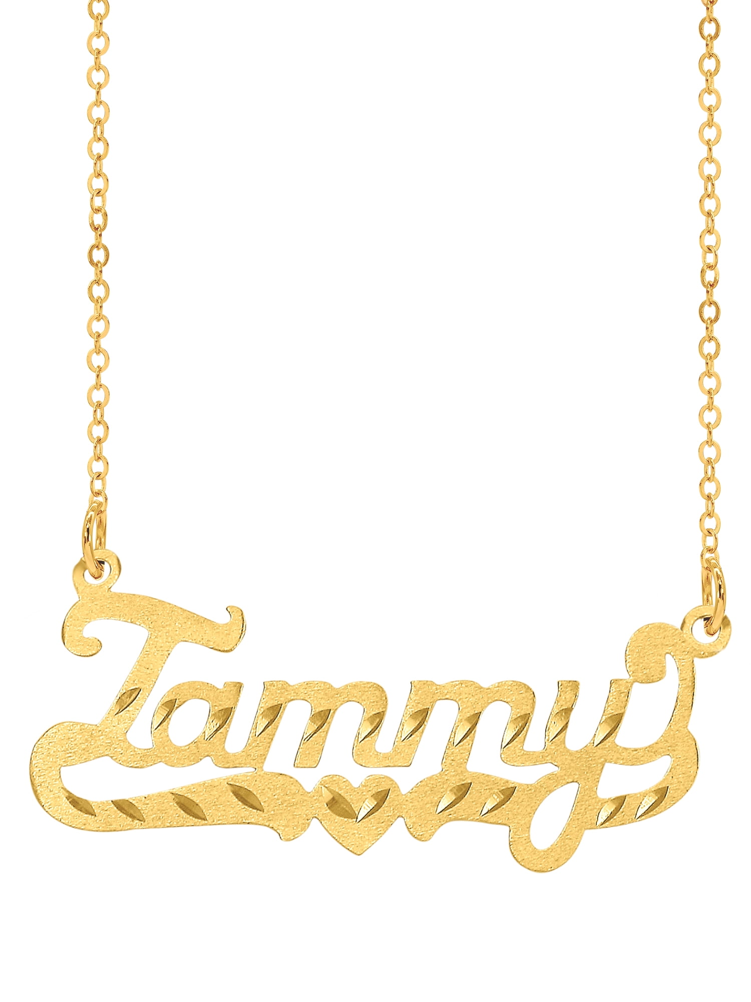 Personalized Name Necklace With Heart and Tail